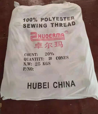 20/2 20/3 Fios de poliéster branco bruto de alta tenacidade para costura de jeans