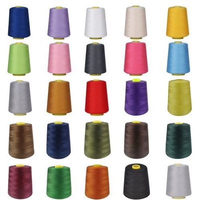 40/2 100% de poliéster, fio de costura, branco, preto, cores