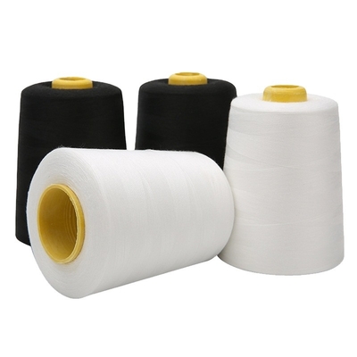 40s/2 Fios de costura Base Cor 5000 Yards Fios de poliéster branco branco branco branqueado preto