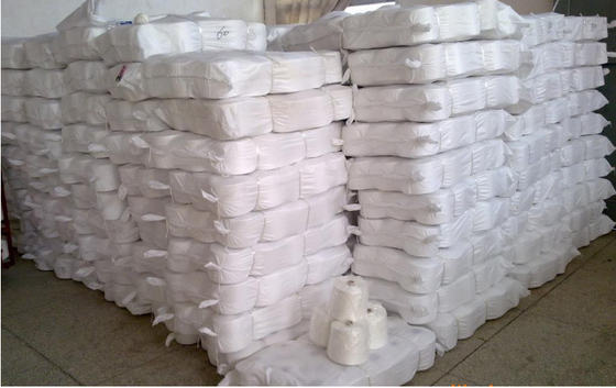 50/2 Fios de poliéster branco bruto de alta tenacidade