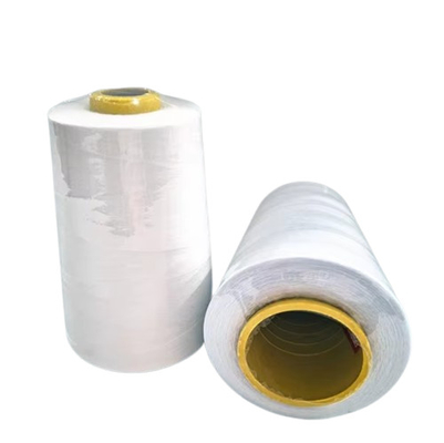 A linha brilhante branca/do preto costura, branco cru girou a linha de costura do poliéster