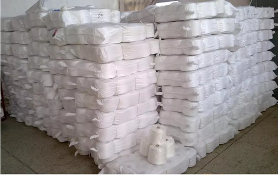 60/2 60/3 60s Branco óptico Branco bruto 100% poliéster Fio de costura