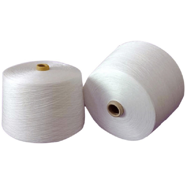 Branco óptico, branco bruto, branqueador branco 100% poliéster de núcleo de fio de espuma 40/2, 20/2