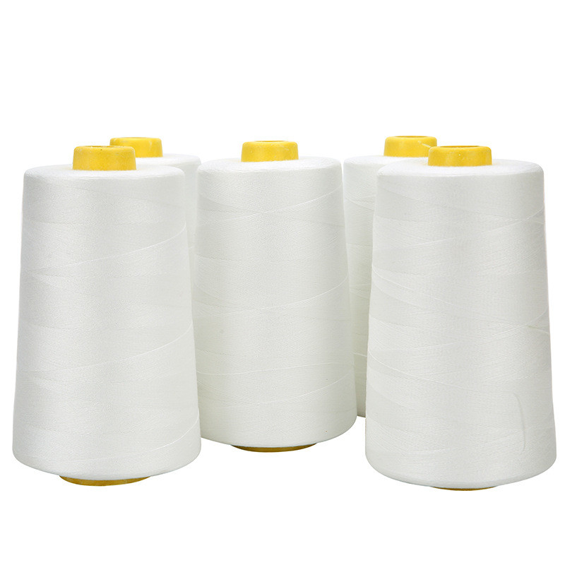 40s/2 Fios de costura Base Cor 5000 Yards Fios de poliéster branco branco branco branqueado preto